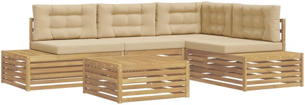 vidaXL 5 Stück Outdoor-Sofagarnitur Polyester Weiß 3391123 Bild 2
