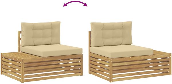 vidaXL 5 Stück Outdoor-Sofagarnitur Polyester Weiß 3391123 Bild 9