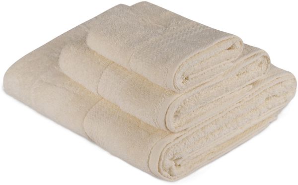 Handtuchset (3-teilig), 'Rainbow ', Creme