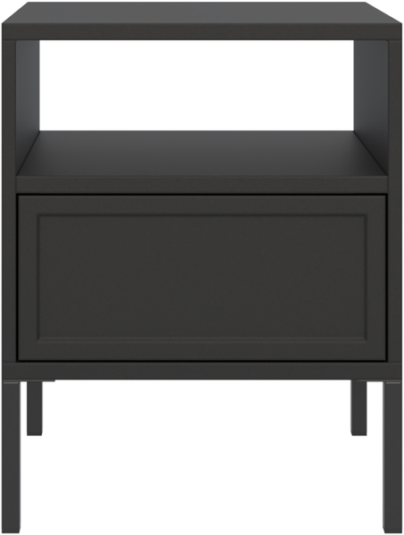 Selsey 'Velveto' – Nachttisch mit Schublade und Nische, schwarz, 45 cm Bild 6