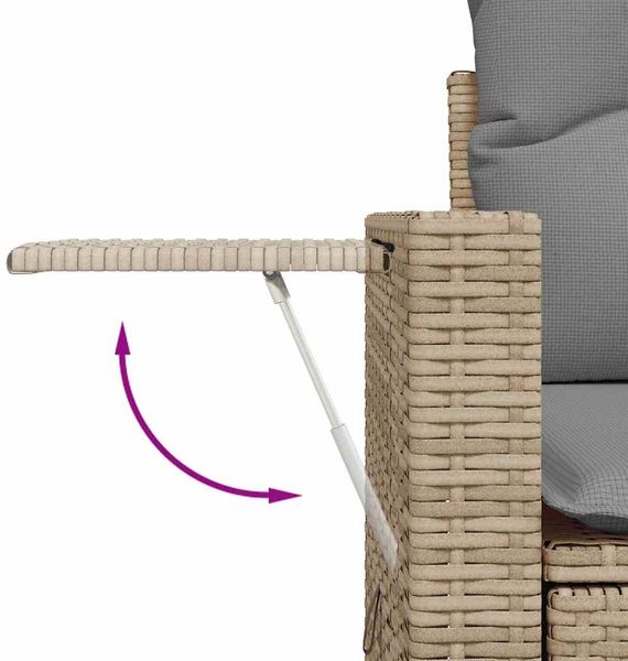 vidaXL 11-tlg. Garten-Sofagarnitur mit Kissen Beige Poly Rattan 3326550 Bild 10