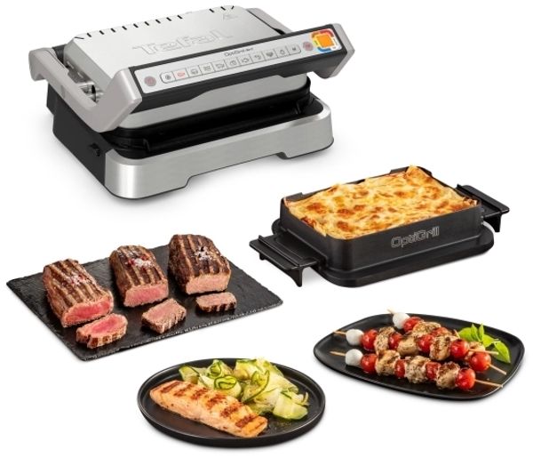 Tefal OptiGrill 4in1 GC774D30 Schwarz Silber Rechteckig Tasten 1 Zone(n) Scharnier Status