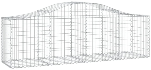 vidaXL Gabione mit Hochbogen 200x50x60/80 cm Verzinktes Eisen 153393