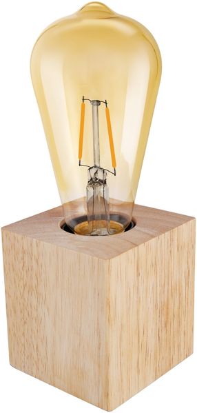 Osram Tischleuchte 1906 Edison E27 2,5W, 2400K, Holz braun, 220 lm, Vintage-Stil, austauschbar