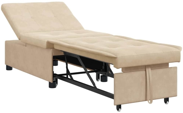 vidaXL Schlafsofa mit Kissen Creme 67 x 194 x 82 cm Mikrofaserstoff 42008611