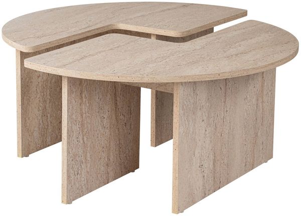 Dmora Wohnzimmertisch Tairn, Niedriger Wohnzimmertisch, Kaffeeregal, Couchtisch für Sofa, 90x90 h41 cm, Beige