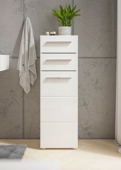 Kommode Mariel / Mandy, Holzwerkstoff, Weiß, 34 x 104 x 31 cm