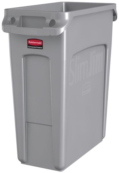 Abfallbehälter Rubbermaid Slim Jim grau Kunststoff