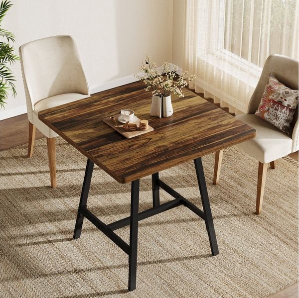 Tribesigns Esstisch 79 cm quadratischer Esstisch für 4 Personen, Küchentisch für Wohnung