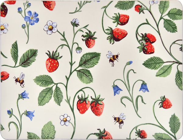 Ulster Weavers Platzset Strawberry Patch, (4-St, 4-teilig), Tischset Korkunterseite hitzebeständig abwaschbar ca. 21 x 29 x 0,5 cm