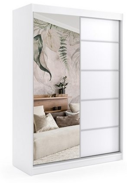 ALTDECOR Schiebetürenschrank MAKI (Kleiderschrank Garderobenschrank mit viel Stauraum, Moderner Schrank) Spiegel Spiegeltüren Vielseitiger Schwebetürenschrank LED Beleuchtung Bild 4