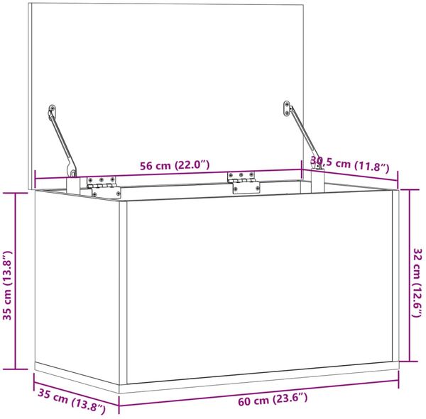 vidaXL Truhe Betongrau 60x35x35 cm Holzwerkstoff 840677 Bild 11