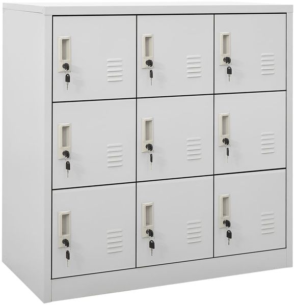 vidaXL Schließfachschrank Hellgrau 90 x 45 x 92,5 cm Stahl [336440]