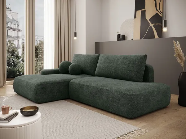 Vente-unique - DAVISO Sofa Stoff Grün - B 164 cm x H 87 cm x L 276 cm