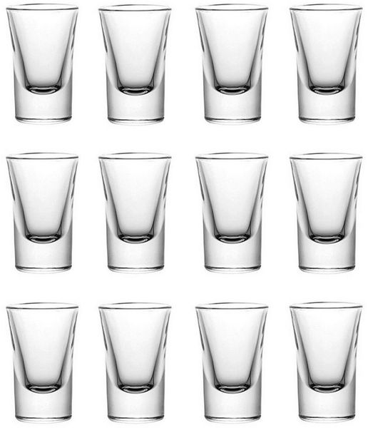 mixed24 Schnapsglas Schnapsgläser Sets 2cl 20ml 35ml Shotgläser Pinnchen Glas Stamper, 12-tlg.