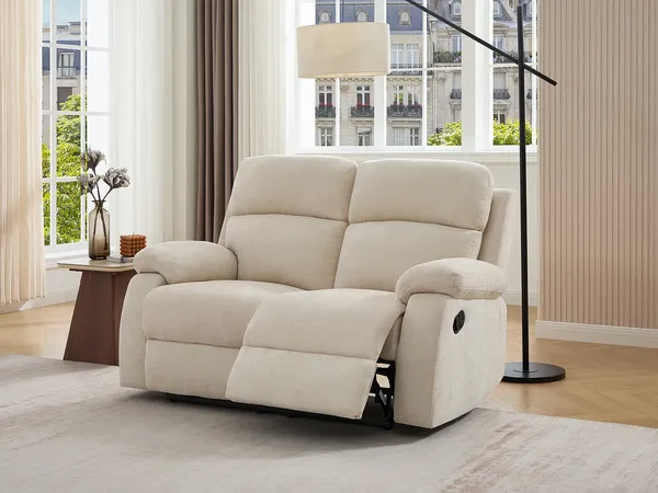 Vente-unique - TOLZANO Sofa Stoff Beige - B 96 cm x H 100 cm x L 146 cm