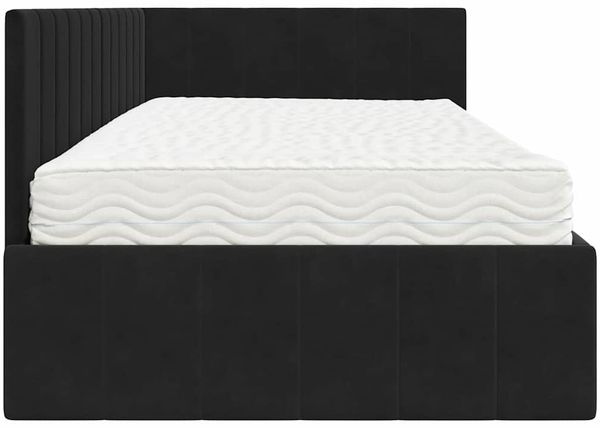 vidaXL Eckbettgestell mit Matratze mit Kopfteil 2 pcs Schwarz Samt 3393873 Bild 8