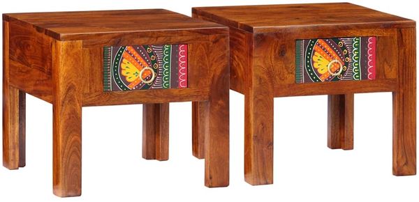 vidaXL Nachttisch 2 Stk. 40x40x36 cm Massivholz Akazie 4016488