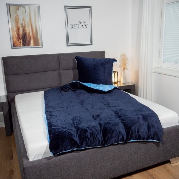 KiNZLER Bettwäsche Cashmere Touch, Microfaser, 2 teilig, Wendebettwäsche, blau-navy