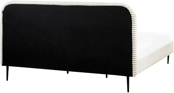 Bett mit Lattenrost Cord FLAYAT 180 x 200 cm Cremeweiß Bild 7
