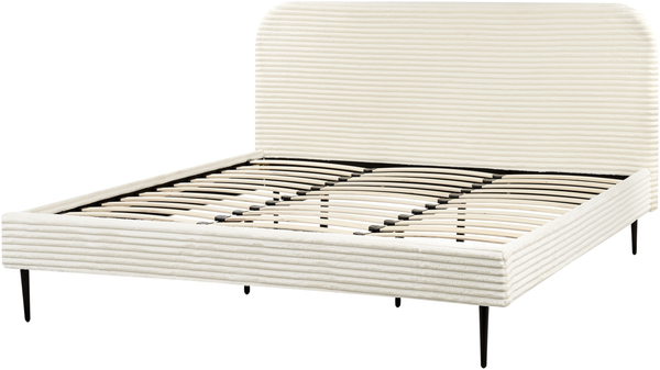Bett mit Lattenrost Cord FLAYAT 180 x 200 cm Cremeweiß Bild 5