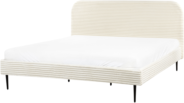 Bett mit Lattenrost Cord FLAYAT 180 x 200 cm Cremeweiß Bild 4