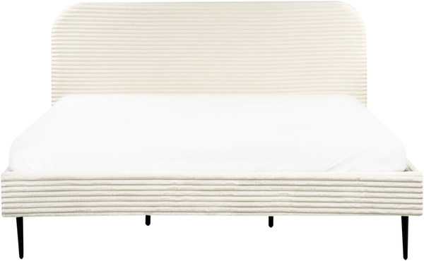 Bett mit Lattenrost Cord FLAYAT 180 x 200 cm Cremeweiß Bild 6