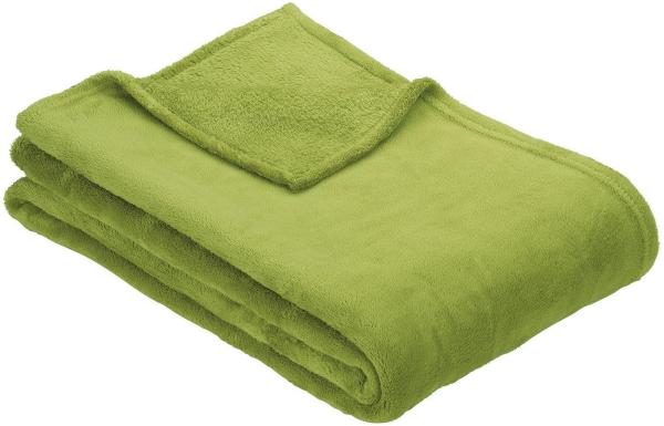 Ibena Olbia Decke 150x200 cm – Kuscheldecke grün, Sofadecke aus kuschelig weichen Mikrofaserflausch