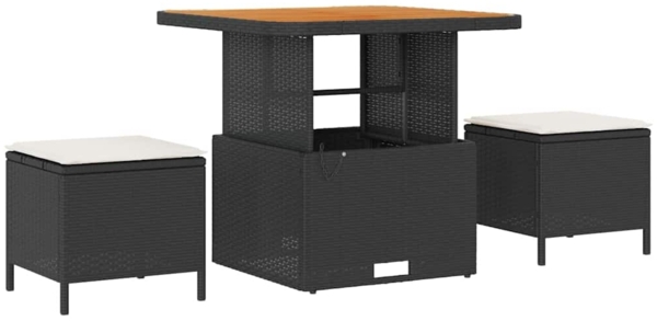 vidaXL Garten-Sofa-Set mit Kissen 13 pcs Schwarz und Creme 3363230 Bild 3