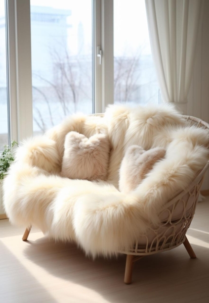 Lammfell Natur Farben Farbe: Champagner | Größe: 120-130 Bild 3