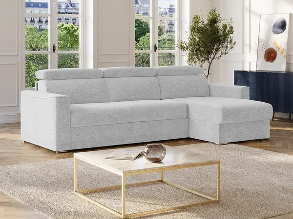 Vente-unique - VIZIR Sofa Stoff Grau - B 223 cm152 cm x H 110 cm95 cm x L 302 cm