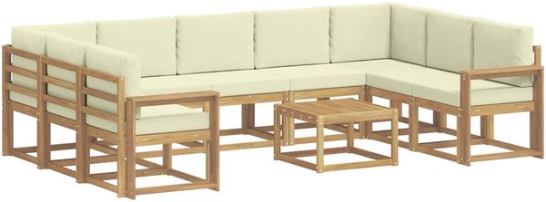 vidaXL Outdoor-Sofagarnitur 10 pcs Weiß und Creme 59 x 59 x 37 cm 3388259 Bild 2