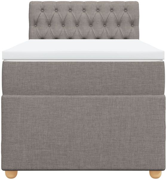 vidaXL Boxspringbett mit Matratze Taupe 100x200 cm Stoff 3288902 Bild 6