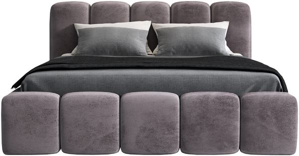 A&J MöbelLand 'Sonic' Polsterbett, Polyester, Grau, 120 x 200, mit Lattenrost, mit Bettkasten Bild 3