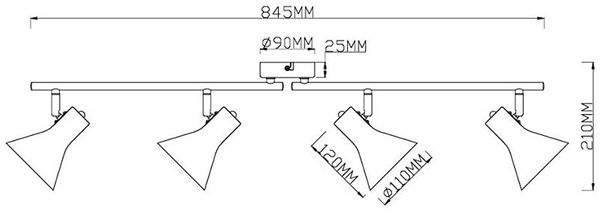 Deckenlampe aus Metall für Ihr Arbeitszimmer Goldfarben Nina Bild 4