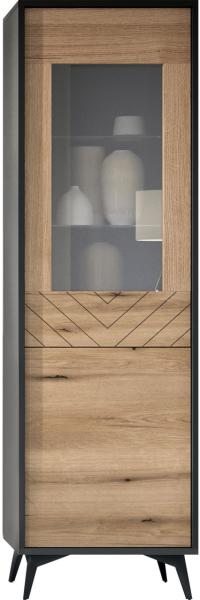 Vitrine Dailan W54 (Farbe: Schwarz / Evoke Eiche)