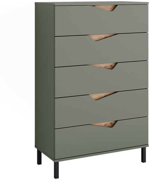 Kommode Marelle Grün/Artisan 76 x 120 cm mit 5 Schubladen Vicco