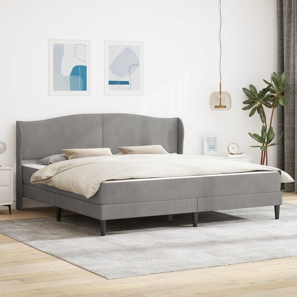 vidaXL Bettrahmen mit Kopfteil Hellgrau 180 x 200 cm Samt 3415277