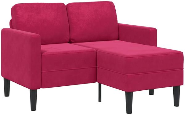 vidaXL 2-Sitzer-Sofa mit Chaiselongue L-Form Weinrot 125 cm Samt 4107072