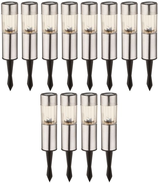 12 LED Edelstahl Solarlampen für den Außenbereich
