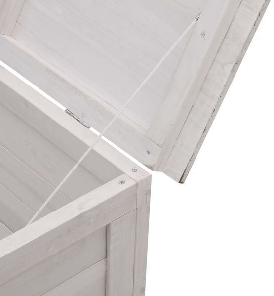 vidaXL Gartentruhe Weiß 198,5x50x56,5 cm Massivholz Tanne 364761 Bild 7