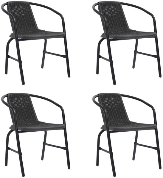 vidaXL Gartenstühle 4 Stk. Rattan-Optik Kunststoff und Stahl 110 kg 3107703