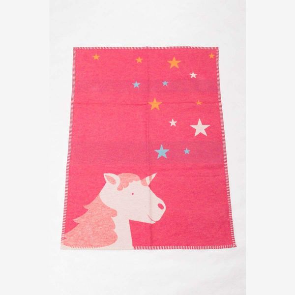DaviDFussenegger 66361279 Baby-und Kinderdecke, Lili Einhorn, 7, bunt