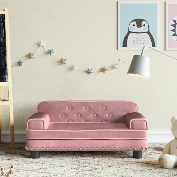 vidaXL Kindersofa Rosa 70x45x30 cm Samt 3196296