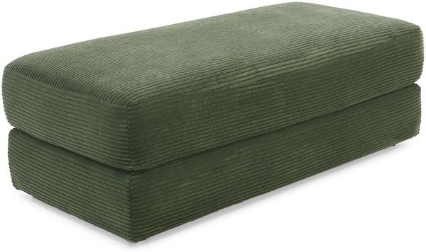 Polsterhocker 124x60 cm Federkern praktische Sitzbank Designerhocker Cord Grün