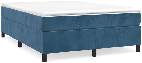 vidaXL Boxspringbett mit Matratze Dunkelblau 140x200 cm Samt 3144685 Bild 2