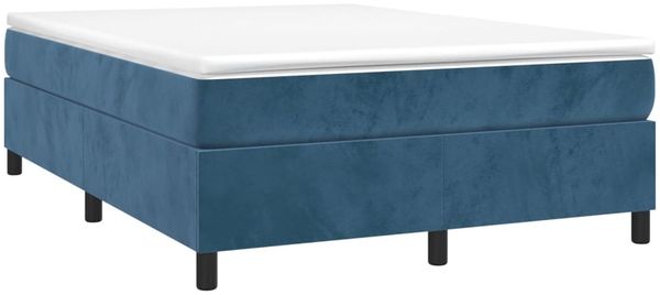 vidaXL Boxspringbett mit Matratze Dunkelblau 140x200 cm Samt 3144685 Bild 3