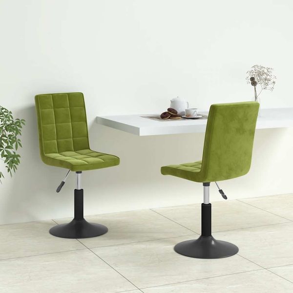 vidaXL Esszimmerstühle 2 Stk. Drehbar Hellgrün Samt 335743