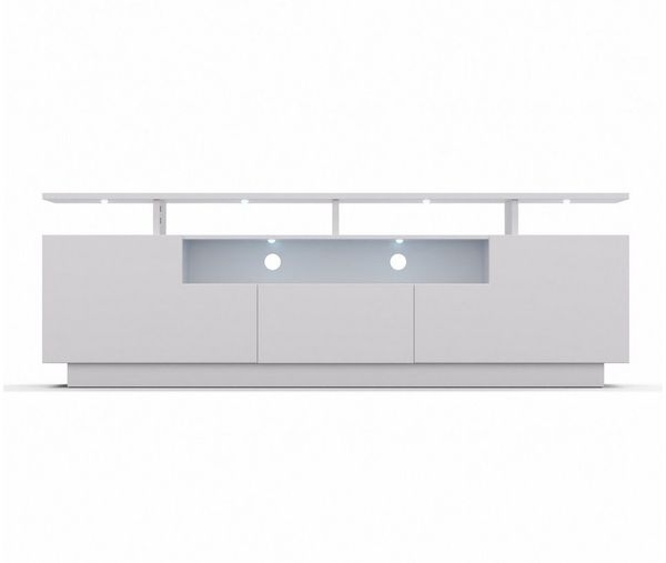 blumfeldt Lowboard Perth Lowboard Fernsehschrank 150 x 35 x 50 cm, LED (Set, Set), Fernsehschrank weiß TV-Schrank 3 Schubladen 150 x 35 x 50 cm (BxHxT)
