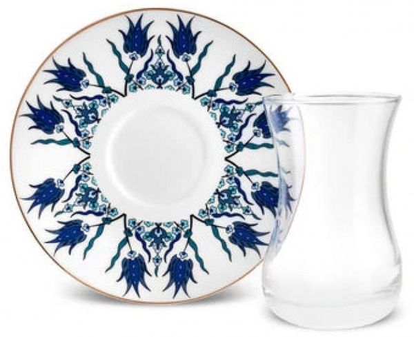 Karaca Teeservice Karaca Iznik Türkisches Teeset 12-teilig, Bone China, 6 Pers.